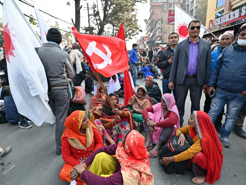 प्रचण्ड-माधव नेपाल समूहको विरोधसभामा जे देखियो... [फोटो फिचर]